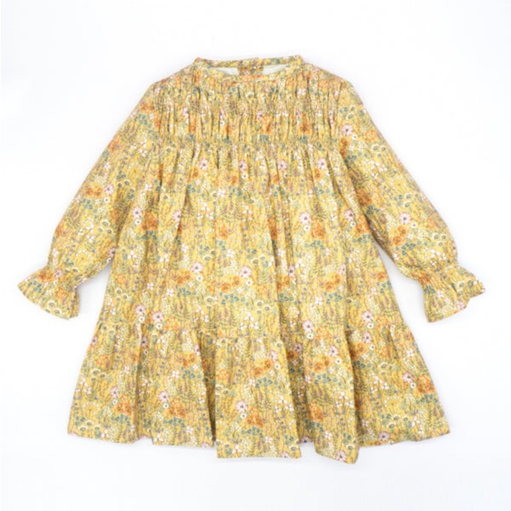 Floral Long Sleeve Kids Casual Dress